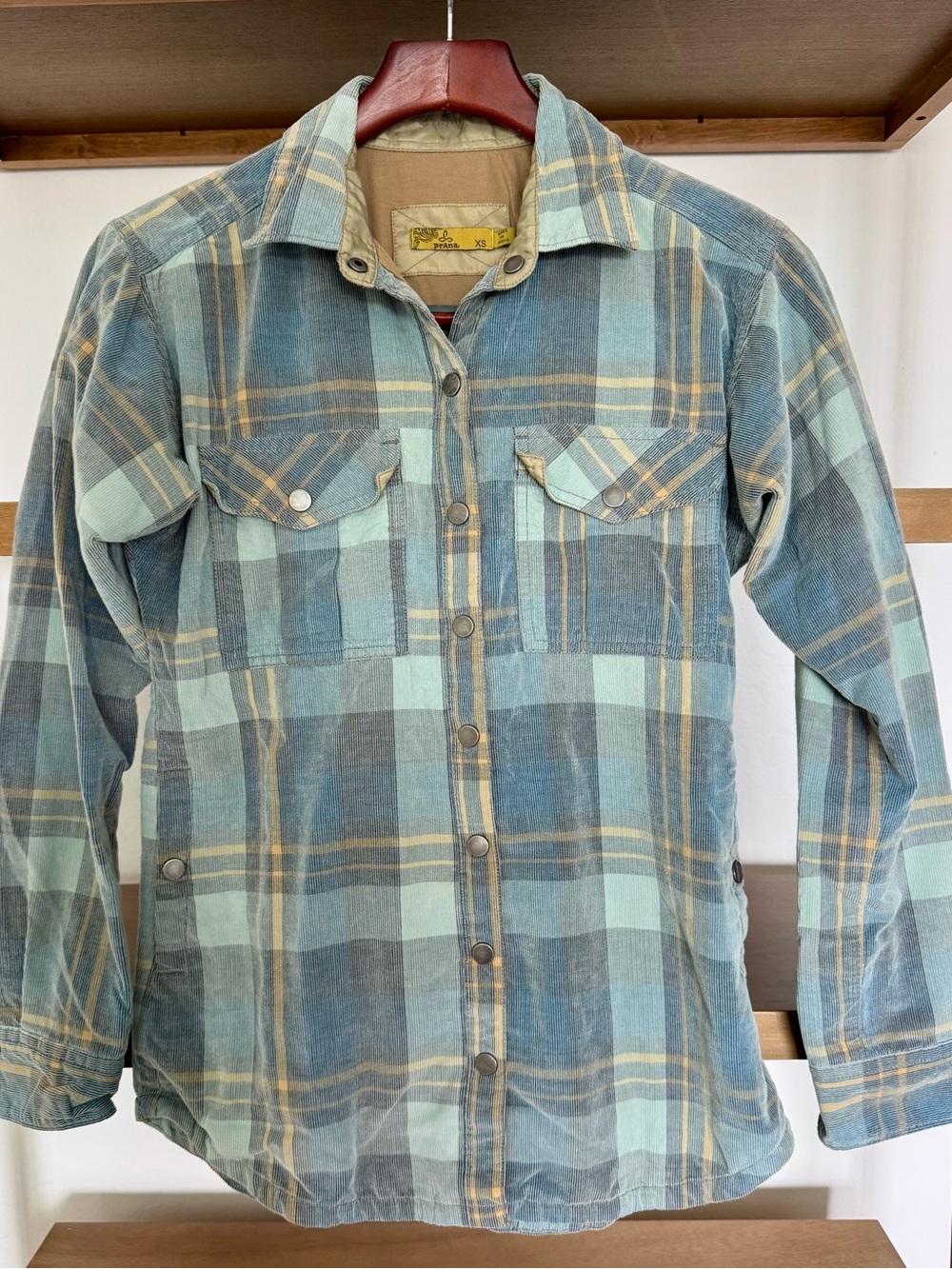 Women’s Blue Plaid Button-Up Shirt / Overshirt / Shacket